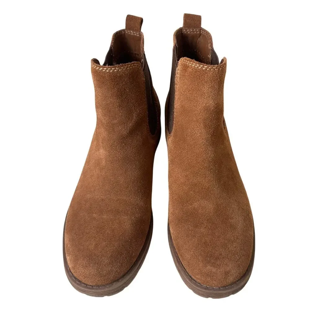 Bjorndal Brenna Chelsea Boots Brown Suede Booties Pull On Women’s Sz. 7 Comfort - Picture 2 of 16